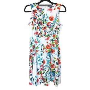American Living Size 10 Floral Flower Print Dress Sleeveless Cotton Wedding